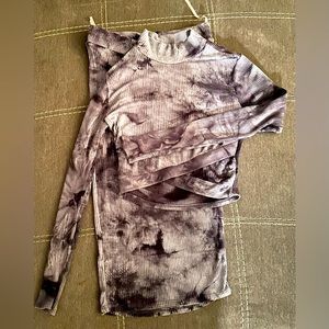 Fashion Nova long sleeve crop skirt set